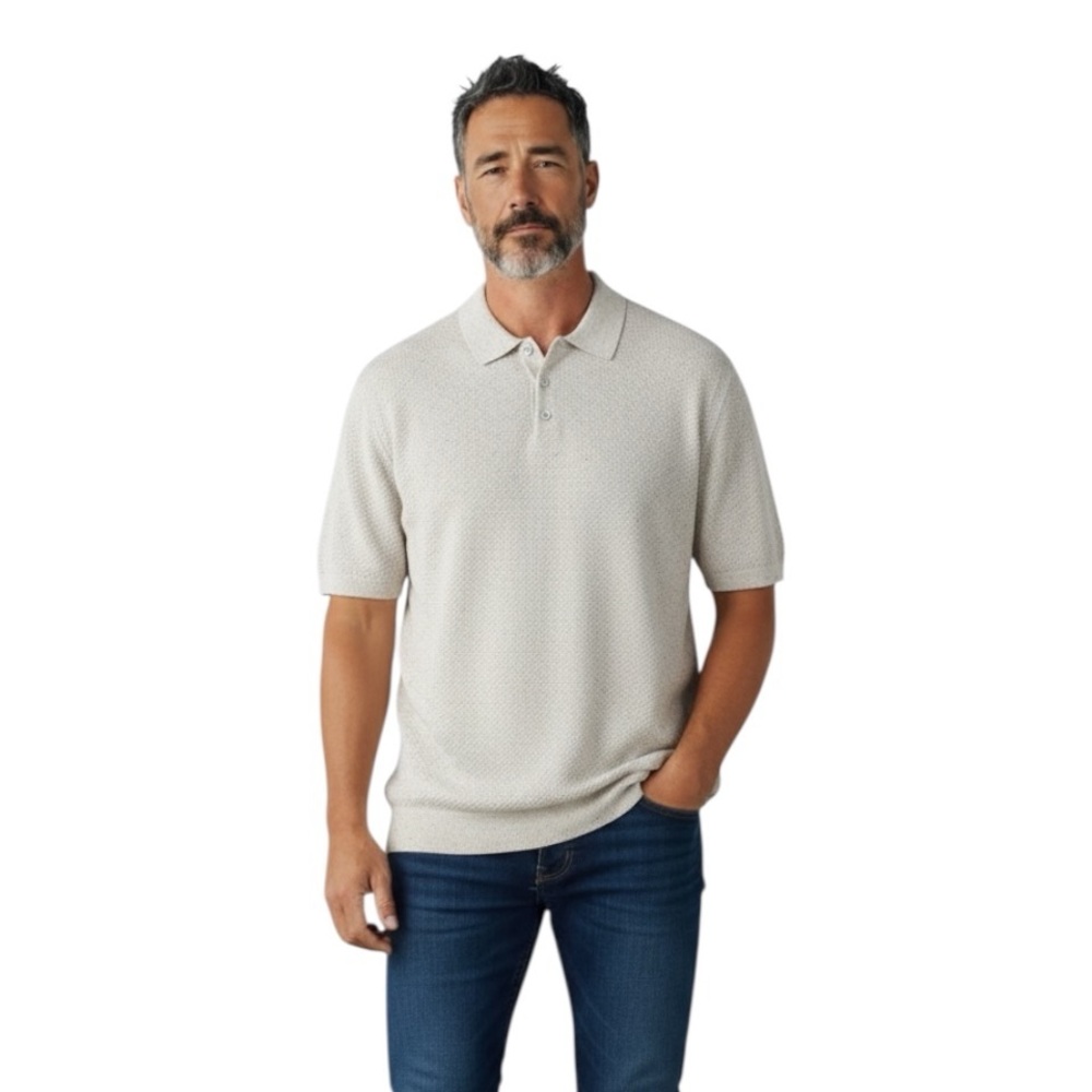 Scotch & Soda Textured Knit Men’s Polo Shirt